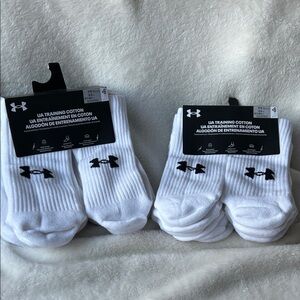 Under Armour Men's White Athletic Socks size 13-16 NWT moisture wicking 6 pack